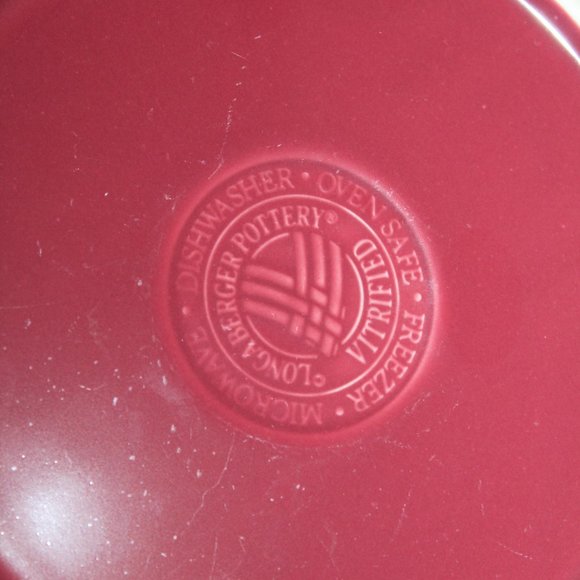 Longaberger Lunch Luncheon Plates Paprika Maroon Set of 2 - Picture 5 of 6